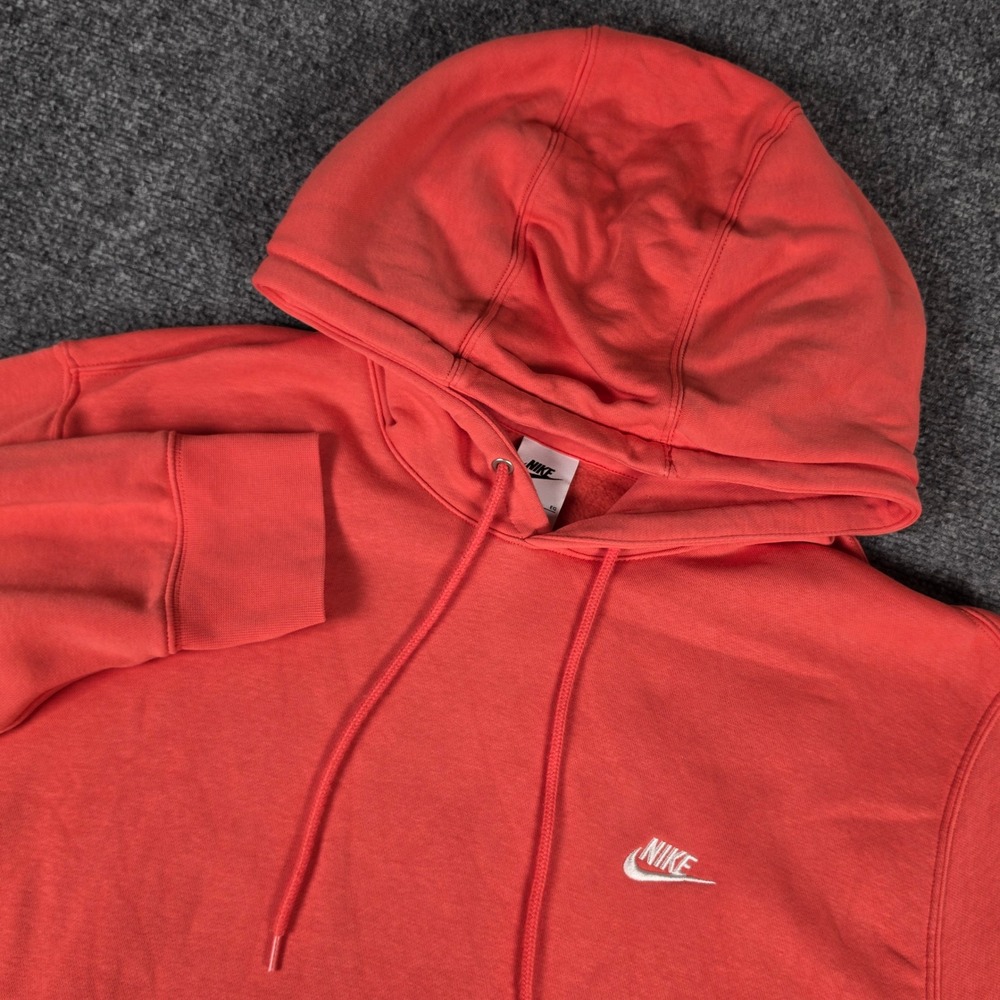 Nike Club Fleece Hoodie Mens XL Magic Ember Coral Pullover FN3859-814